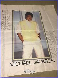 RARE 1983 ORIG HUGE 45X45 SILK POSTER MICHAEL JACKSON, + More Thriller Lot