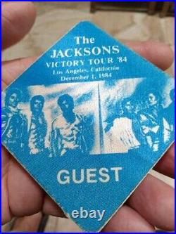 RARE 1984 MICHAEL JACKSONS Victory Tour CONCERT Guess PRESS PASS Los Angeles