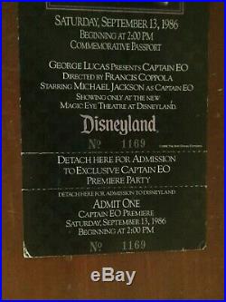 RARE 1986 Disneyland CAPTAIN EO Galactic Premiere UNUSED TICKET Michael Jackson