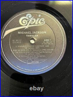 RARE MICHAEL JACKSON THRILLER BACK COVER ERROR VINYL RECORD QE 38112 1st PRESS