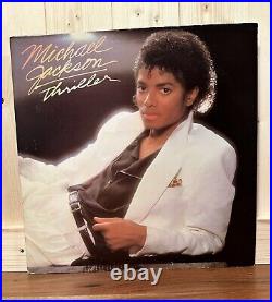 RARE MICHAEL JACKSON THRILLER Back Cover Error Vinyl Record QE 38112 1st PRESS