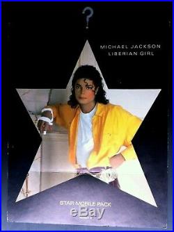 RARE! Michael Jackson Liberian Girl 7 Vinyl and Hanging Star Mobile Pack 1989