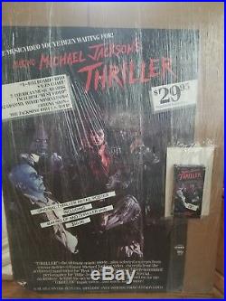 RARE ORIGINAL Michael Jackson Thriller Poster 1982 Includes Original VHS