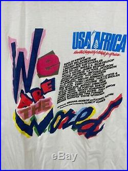RARE VTG Michael Jackson We Are The World USA For Africa Promo T-Shirt Size M