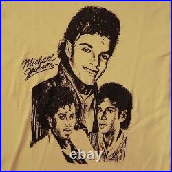 RARE vintage 80s single stitch Michael Jackson fitted tshirt tee Sportique Small