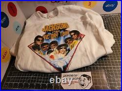 Rare 1984 The Jacksons Victory Tour Sweatshirt Michael Jackson 5 White Small