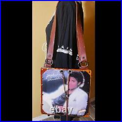 Rare Custom Handmade Michael Jackson Thriller Album Leather Strap Purse Handbag
