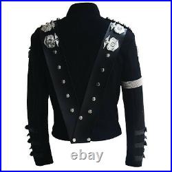 Rare MJ Michael Jackson BAD Tour Punk Badges Black Jacket Costumes