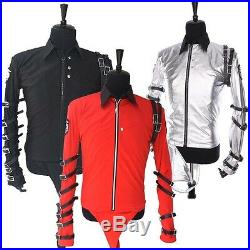 Rare MJ Michael Jackson Bodysuit Stretch BAD PUNK Rock Show Imitator Jacket