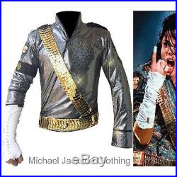 Rare MJ Michael Jackson Dangerous JAM JACKET & Metal BELTS SET Pro Series Gift
