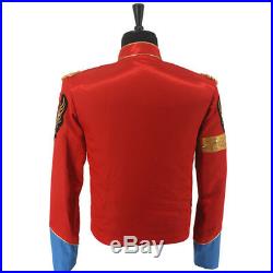 Rare MJ Michael Jackson Red Retro England Military Jacket Handmade
