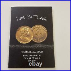 Rare Michael Jackson 1987 Japan visit commemorative gold coin certificate NEW