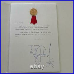 Rare Michael Jackson 1987 Japan visit commemorative gold coin certificate NEW
