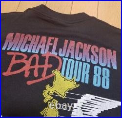 Rare Michael Jackson Bad Tour 1988 Vintage Japan Ver Tee Shirt Size XL