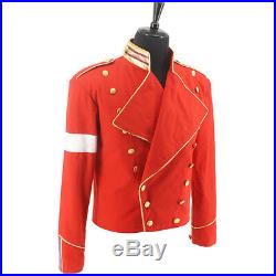 Rare Retro MICHAEL JACKSON MJ Red & Black Military England Informal Jacket