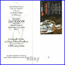 Rare / Ticket Billet De Concert Michael Jackson Live A Paris (france) 1995