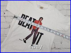 Rare Vintage 1984 Michael Jackson Beat It Album Promo T-shirt White Sz M (10-12)