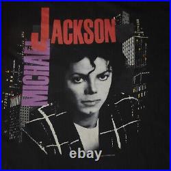 Rare Vintage Michael Jackson 1988 Bad Tour Cotton Merch Shirt Jersey Size L