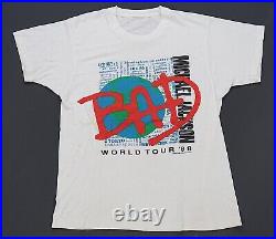 Rare Vintage Michael Jackson Bad 1988 World Tour T Shirt 80s Pop Singer White