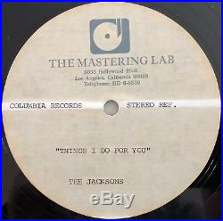THE JACKSONS Working Day And Night RARE 12 ACETATE PROMO Michael Jackson