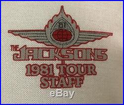 The Jacksons Michael Jackson 1981 Triumph Tour Crew Polo Shirt Size Large Rare