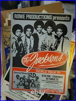 The Jacksons Michael Jackson Silver Foil First Printing Rare Concert Poster