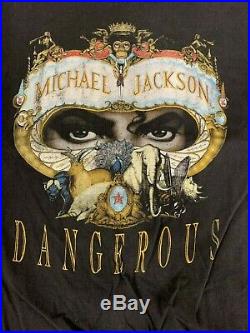 VTG RARE 90s Michael Jackson'Dangerous' Tour T Shirt No Tag Sz M/L
