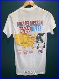 Veg 1988 Michael Jackson T Shirt Concert USA Bad Tour Promo Sz Medium RARE