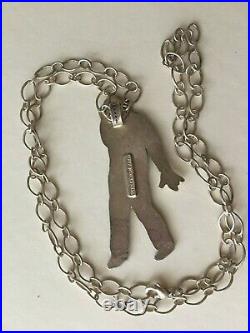 Very Rare DEFILES FROM PARIS Silver & Enamel Necklace with Michael Jackson