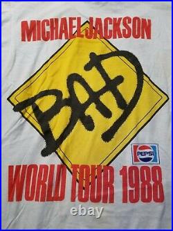 Very Rare Vintage Michael Jackson 1988 Bad Tour T-shirt One Size Excellent Cond
