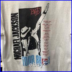Vintage 1988 Michael Jackson Bad Tour Pepsi Shirt Single Stitch XL Original Rare