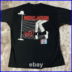 Vintage Michael Jackson Bad Tour T-shirt 1988 Pepsi Large Rare