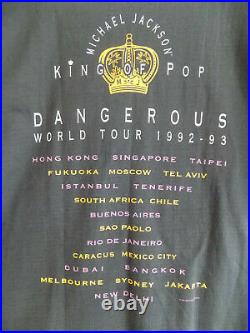 Vintage Michael Jackson Dangerous Worlds Tour 90s Rare T-Shirt Janet Jackson