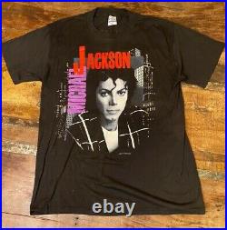 Vintage Michael Jackson T Shirt Large 1988 BAD Tour Concert Single Stitch RARE