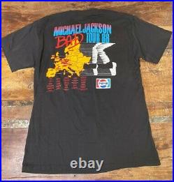 Vintage Michael Jackson T Shirt Large 1988 BAD Tour Concert Single Stitch RARE