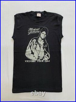 Vintage RARE Michael Jackson Victory Tour 1984 Retro Sleeveless Shirt Size M