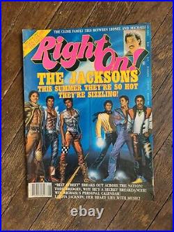 Vintage Right On Magazine (Collector's Alert) Featuring The Jacksons 1984 RARE