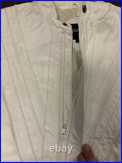 Vtg Leather Jacket White 42 Lg Michael Jackson RARE Thriller Casablanca 80s