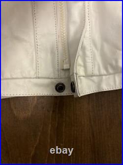 Vtg Leather Jacket White 42 Lg Michael Jackson RARE Thriller Casablanca 80s
