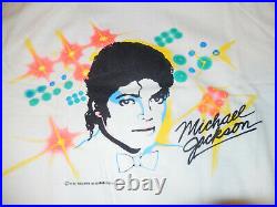 Vtg Michael Jackson Victory Tour 1984 Concert T-shirt Medium White Nos Rare