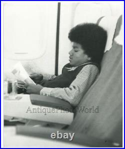 Young Michael Jackson on airplane rare vintage photo